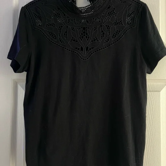 Maje Black Top With Lace Detail New W Tag Maje Size 3 🖤 - Picture 4 of 9